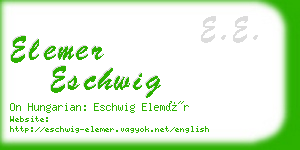 elemer eschwig business card